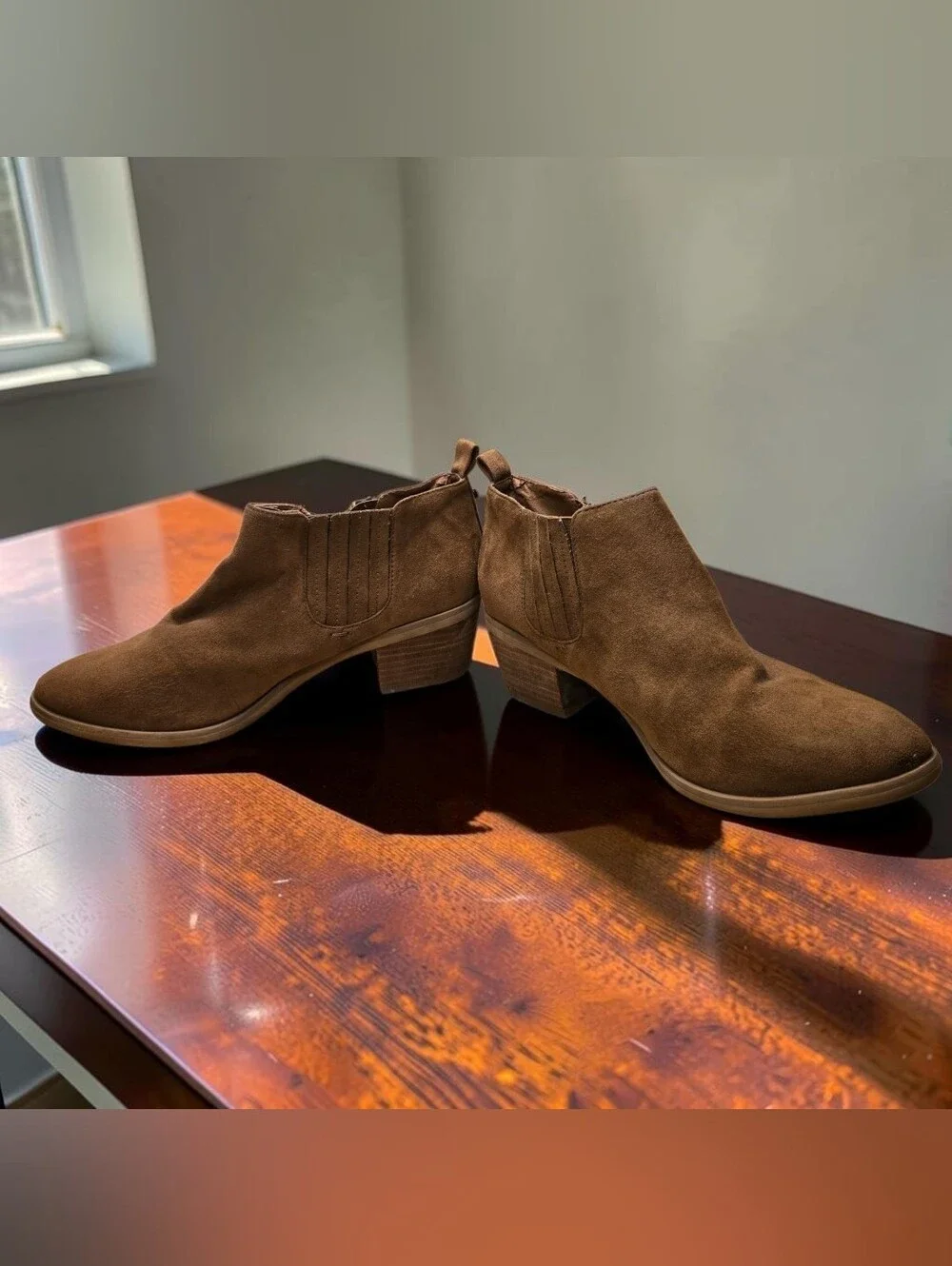 Melrose and Market Brown Faux Suede Chelsea Ankle Booties Size 7.5